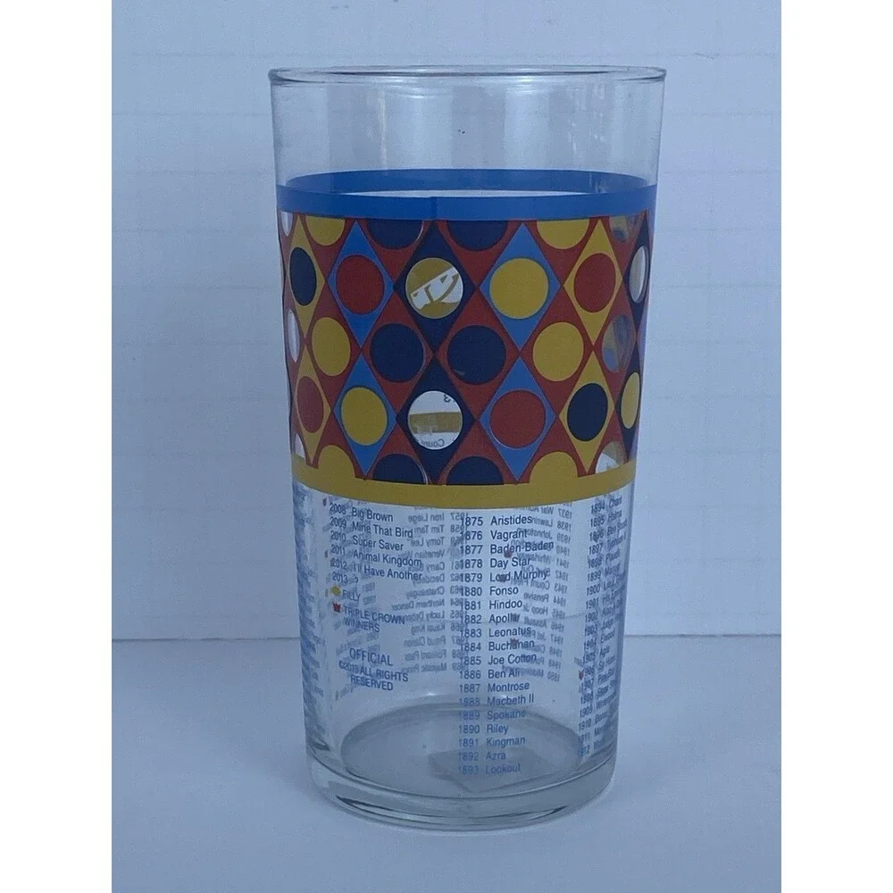 Kentucky Derby 139th Souvenir Glass Churchill Downs Horse Racing Cup Geometric